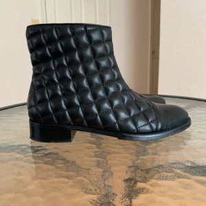 Quilted Schutz Ankle Cap-Toe Boots